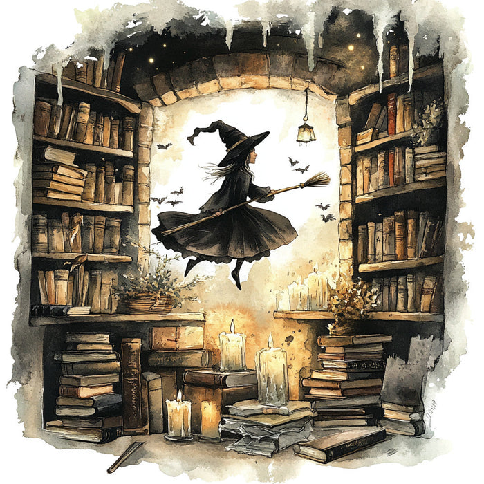 Watercolor Witch Fabric Panel 7