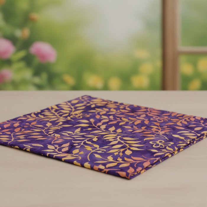 Purple Leaves Fabric