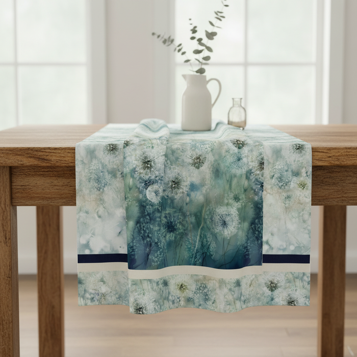 Running Yardage Teal Multi Table Runner