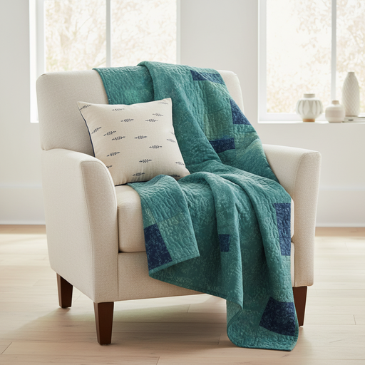 Teal Flower Blender Quilt