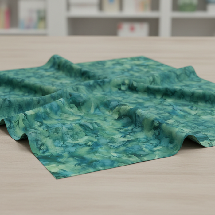 Teal Texture Natural Drape