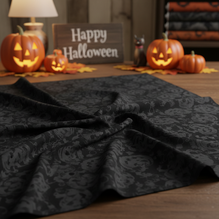 Tonal Halloween Fabric Draped
