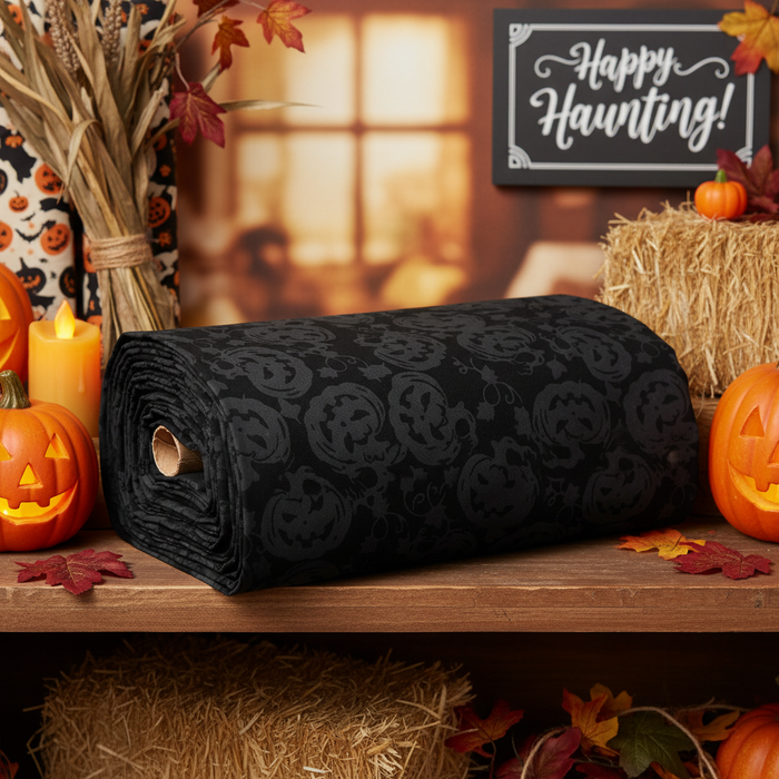 Tonal Halloween Fabric Folded