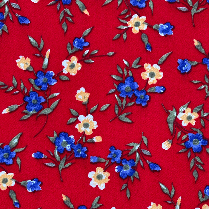 VINTAGE | Pretty Flowers on Red