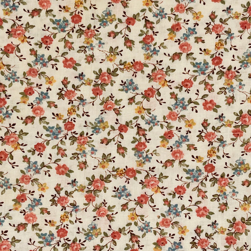 Maroon Floral Chintz Moving Editions Vintage Fabric By The Yard